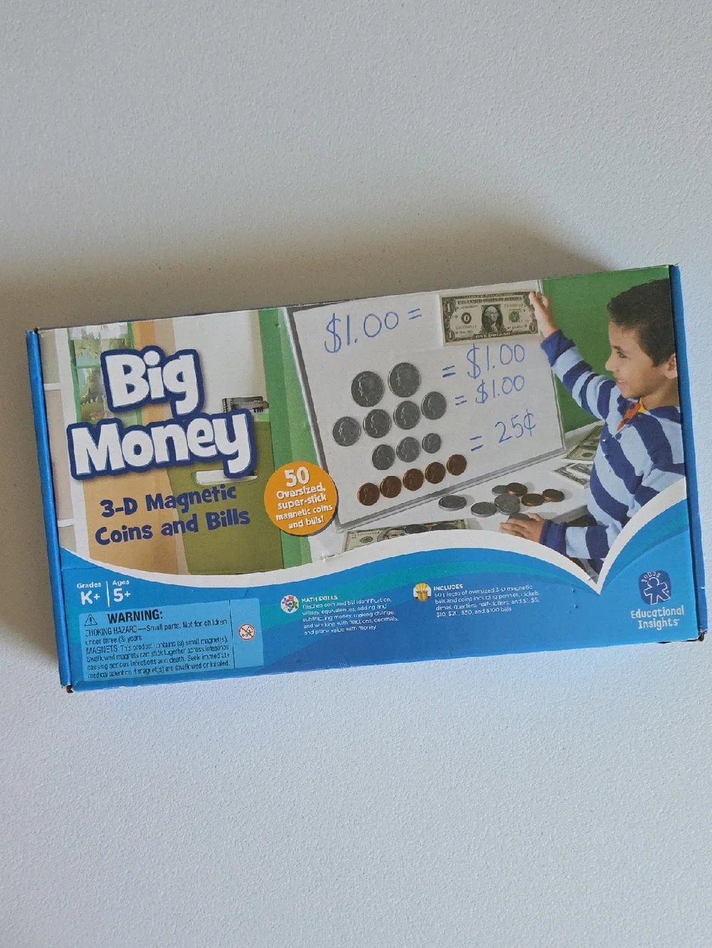 Big Money 3-D Magnetic Coins and Bills - Homeschool - Math